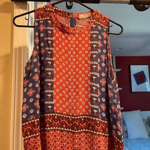 Red and Blue sleeveless top